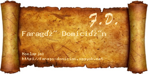 Faragó Domicián névjegykártya